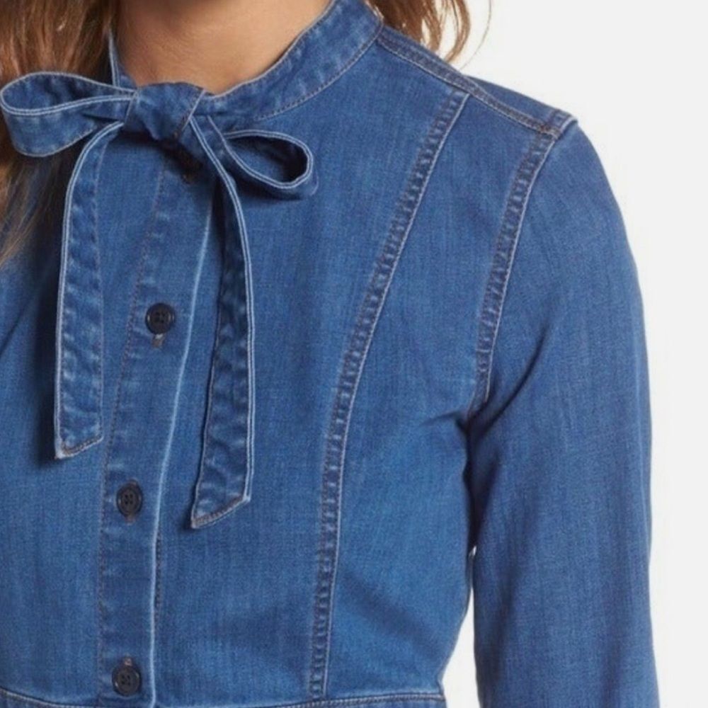 Madewell Blue Long Sleeve Denim Dress - Picture 11 of 11